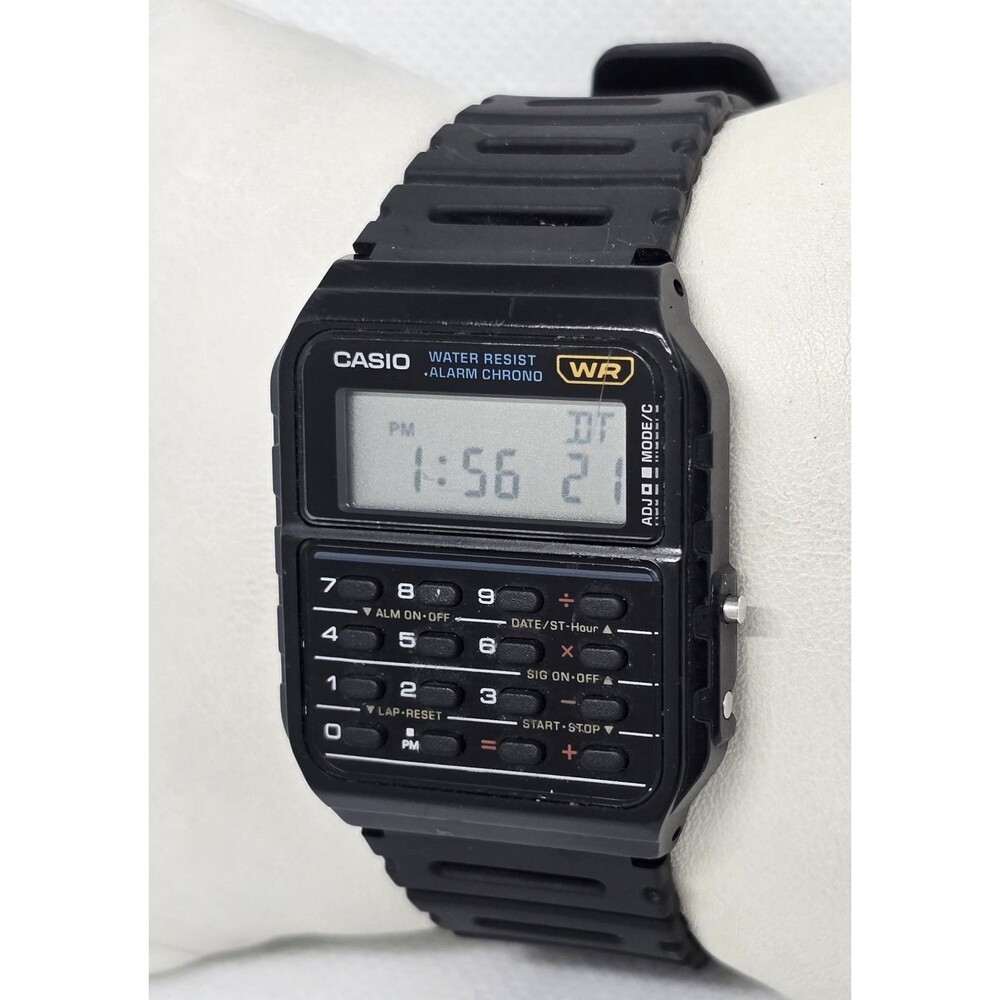 Unisex VTG Casio CA-53W Calculator Digital Alarm Chrono Databank Black Watch 09 - Picture 2 of 9
